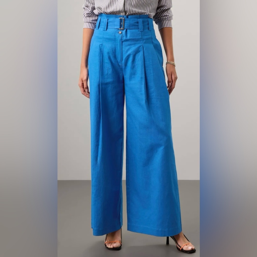 GUC Eudon Choi- Wide Leg Linen Trousers. Size 16 - Picture 4 of 13